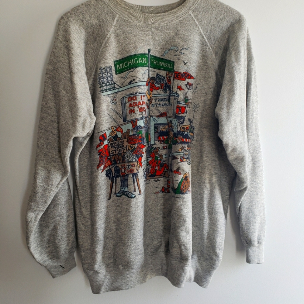 Unisex Large Detroit tigers vintage crewneck